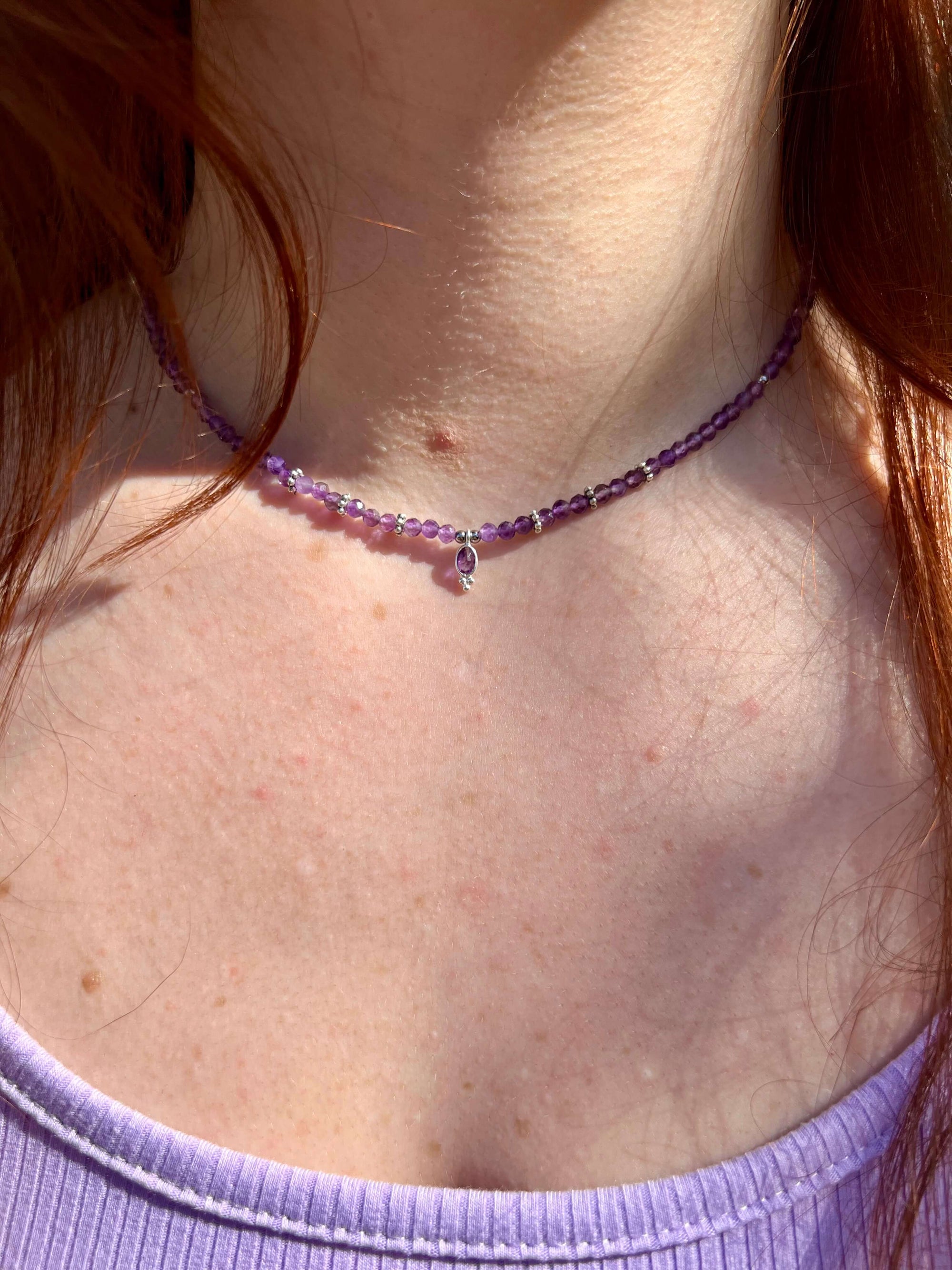 Collier fantaisie amethyste